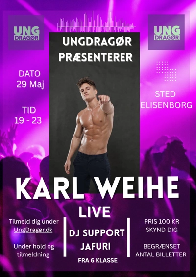 Billede af Karl Weihe, der kommer til spiller til festen d. 29. maj